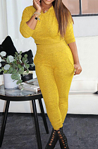 Fashion Sping Pure Color Pit Bar Casual Two-Piece JG007