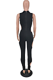 Fashion Sexy  Pure Color Hole Jumpsuits PU6066
