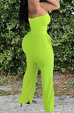 Fashion Sexy Chest Warp Shirred Detail Casual Sets HHM6525