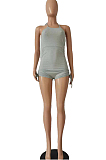 Fashion Sexy Hang A Neck Drawsting Fold Dress NYF8055