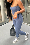 Sexy One Shoulder Slit-back Split High Waist Casual Pantsuit SFM0261