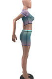 Sexy Casual Gradient Color Net Yarn Two-Pieces MQX2353