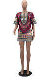 Fashion Casual Summer African Totem Dress W8389 