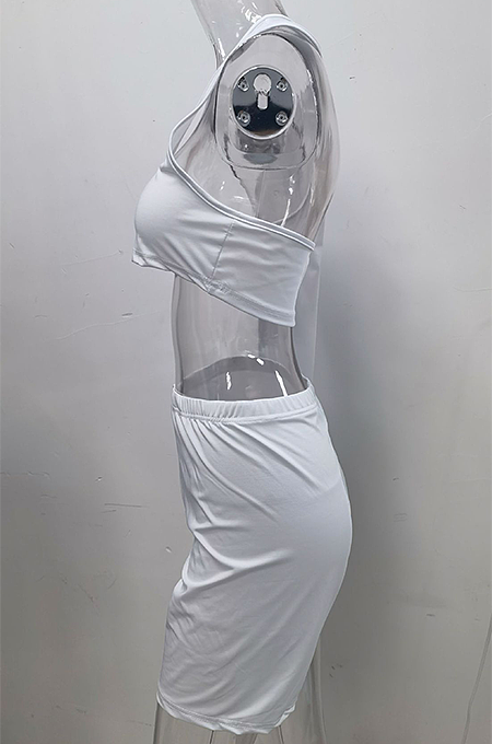 One Shoulder Sexy Hollow Sport Long Sleeve Shorts Sets SFM0258