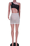 Net Yarn Irregularity Mini Dress JZH8052