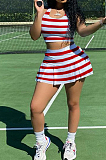 Casual Stripe Cultivate One's Morality Sports Vest Culottes Sets CYY007