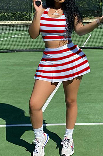 Casual Stripe Cultivate One's Morality Sports Vest Culottes Sets CYY007