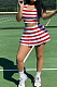 Casual Stripe Cultivate One's Morality Sports Vest Culottes Sets CYY007