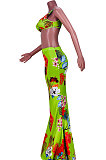 Euramerican Women Chest Wrap Condole Belt Skirts Sets JZH8058