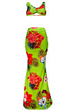 Euramerican Women Chest Wrap Condole Belt Skirts Sets JZH8058
