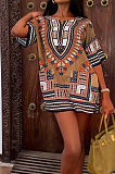 Fashion Casual Summer African Totem Dress W8389 