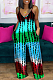 Casual Summer Tie-Dye Print Deep V-Neck Halter Jumpsuits SFM0257-1