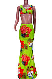 Euramerican Women Chest Wrap Condole Belt Skirts Sets JZH8058