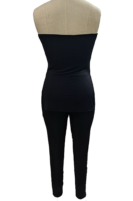 Sexy One Shoulder Slit-back Split High Waist Casual Pantsuit SFM0261