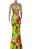 Euramerican Women Chest Wrap Condole Belt Skirts Sets JZH8058