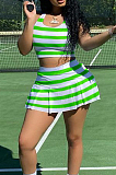 Casual Stripe Cultivate One's Morality Sports Vest Culottes Sets CYY007
