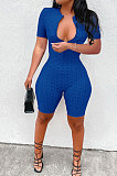 Yoga Short Sleeve Zipper Casual Sport Romper Shorts LML226