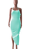 Pure Color Flounce Shirred Detail Midi Dress NK245