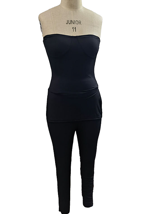 Sexy One Shoulder Slit-back Split High Waist Casual Pantsuit SFM0261