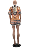 Fashion Casual Summer African Totem Dress W8389 