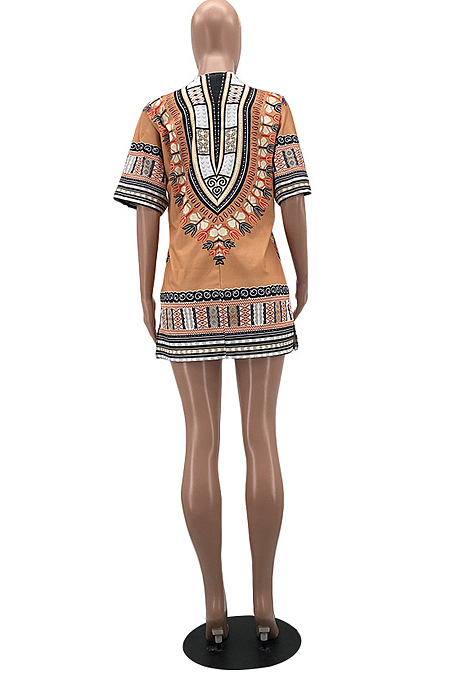 Fashion Casual Summer African Totem Dress W8389 