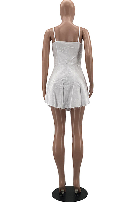 Fashion Sexy Cowboy Bind Sling Mini Dress W8386