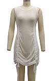 Fashion Sexy Stretch Net Yarn Drawsting Dress SMR10077
