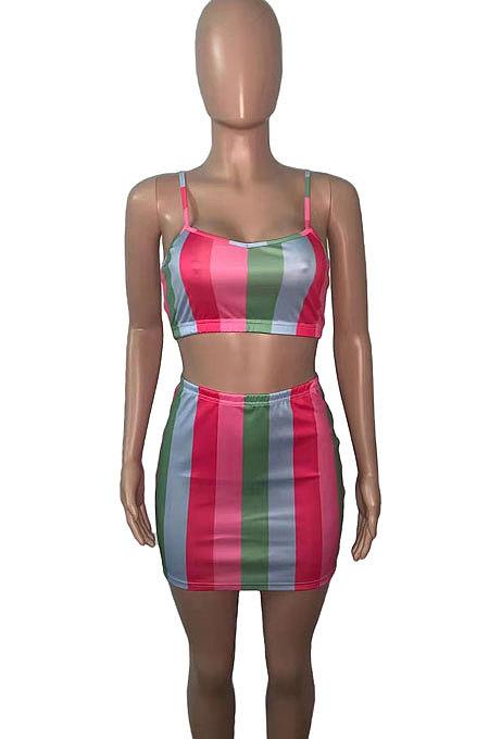 Casual Sexy Bandeau Bra Skirts Sets FA7227
