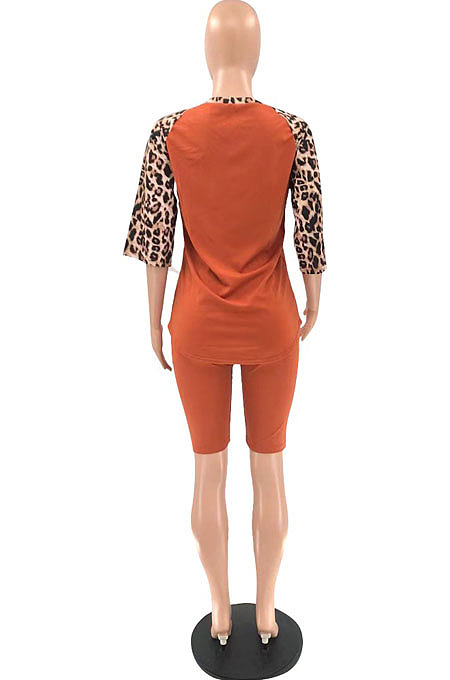 Euramerican Fashion Leopard Print Casual Sets QQ5245