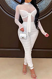 Pure Color Sexy Long Sleeve Bodycon Jumpsuits MA6691