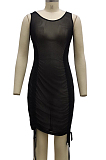 Fashion Sexy Stretch Net Yarn Drawsting Dress SMR10077