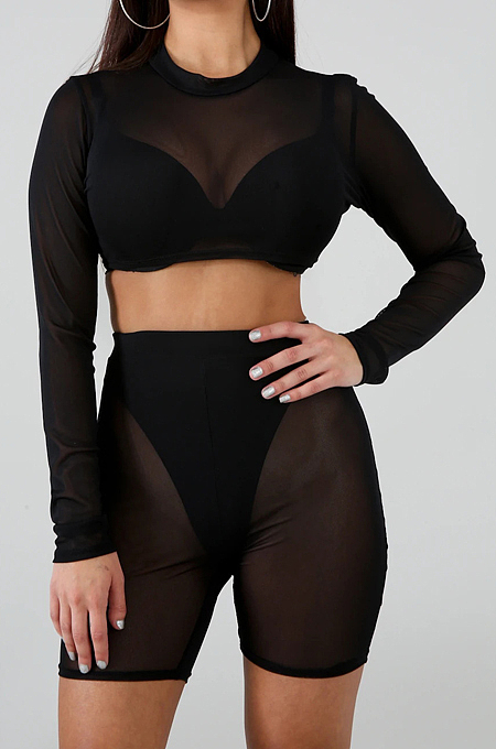 Fashion Stretch Pure Color Net Yarn Beach Sets SMR10156