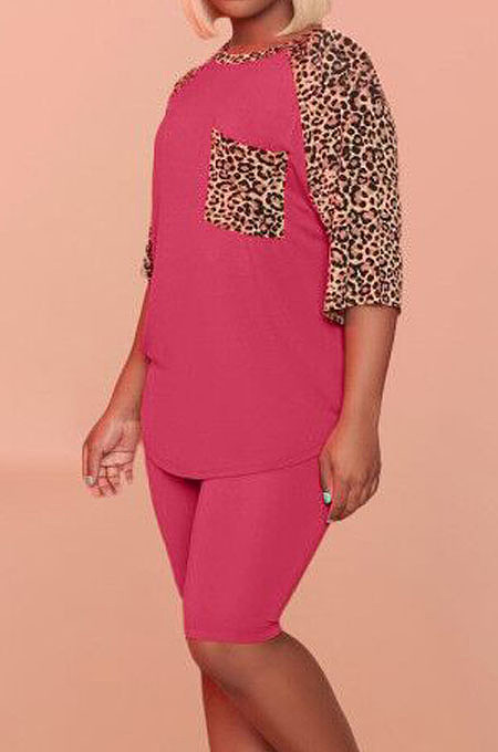 Euramerican Fashion Leopard Print Casual Sets QQ5245