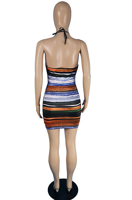 Sexy Hang A Neck Pachage Buttocks Mini Dress MK052