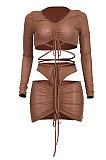 Sexy Fashion Knotted Strap Perspective Net Yarn Skirts Sets MA6690