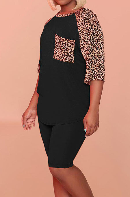 Euramerican Fashion Leopard Print Casual Sets QQ5245