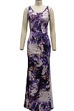 Fashion Sexy Digital Print Vest Long Dress SMR10123