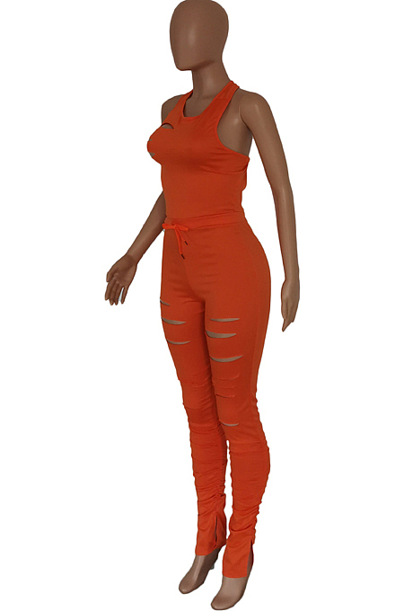 Euramerican Women Hole Cultivate One's Morality Jumpsuits SDE2640
