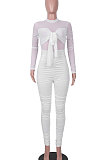 Pure Color Sexy Long Sleeve Bodycon Jumpsuits MA6691