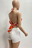 Trendy Women Casual Bind Backless Sexy Cultivate One's Morality Chest Wrap Shorts Sets AYM5020