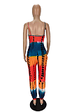Loose Pocket Tie-Dye Printed Halter Trousers Jumpsuit  MN8359