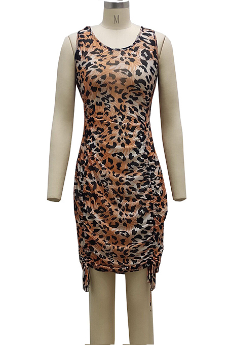 Night Club Fashion Stretch Net Yarn Print Sexy Dress SMR10076 
