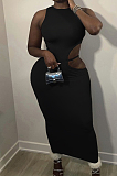 Night Club Fashion Round Neck Hollow Out Long Dress HG120 