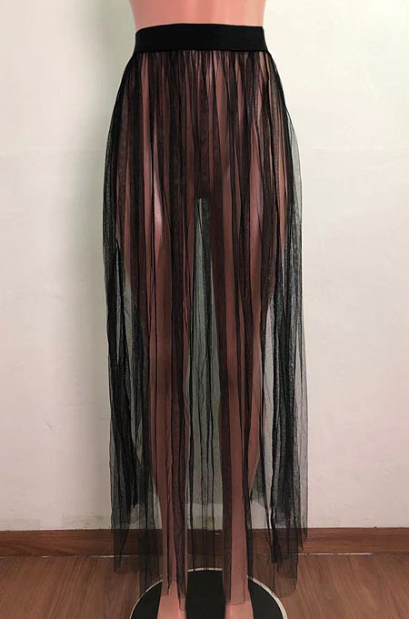Fashion Sexy Net Yarn Perspective Beach Skirts QZ4341