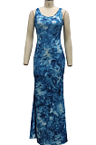 Fashion Sexy Digital Print Vest Long Dress SMR10123