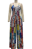 Fashion Sexy Digital Print V Neck Sling Jumpsuits SMR10139