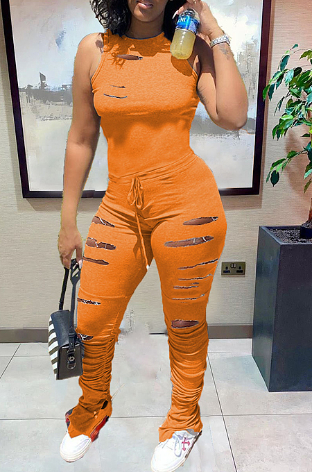 Euramerican Women Hole Cultivate One's Morality Jumpsuits SDE2640