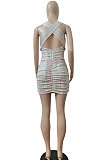 Sexy Deep V Neck Sleeveless Mini Dress FA7187