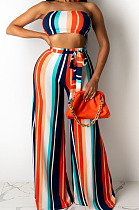 Fashion Digital Printing Boob Tube Top Ling Pants Two-Piece SMR10267