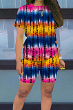 Euramerican Positioning Printing Tie Dye T-Shirt Shorts Sets X9304